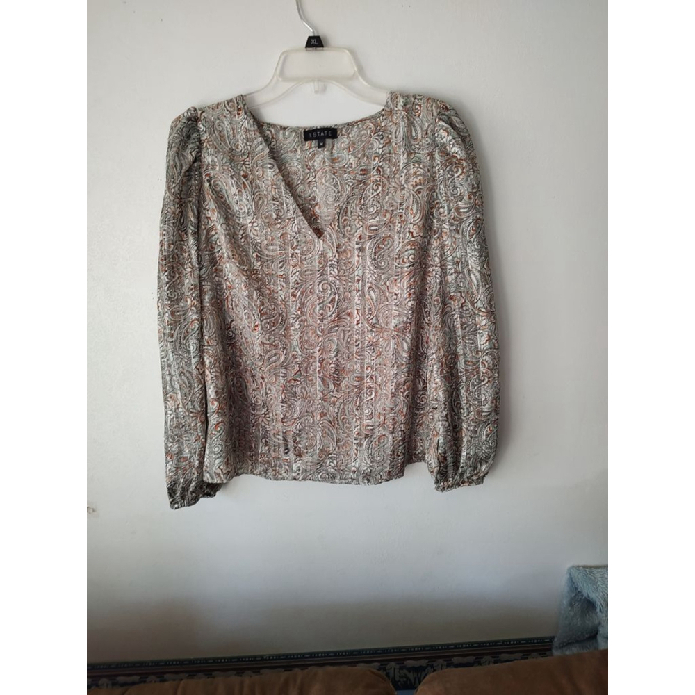 1. State Paisley Print Long Sleeve Blouse Medium